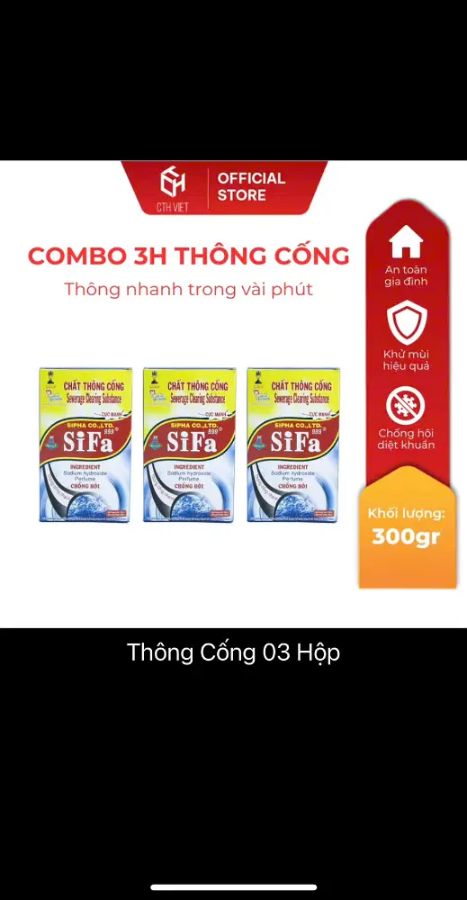 Gói Bột Thông tắc bồn cầu/cống SINH HỌC 300g (DÙNG AN TOÀN CHO CẢ LAVABO - RUỘT GÀ VÀ BỒN RỬA CHÉN ...) - Ảnh 6