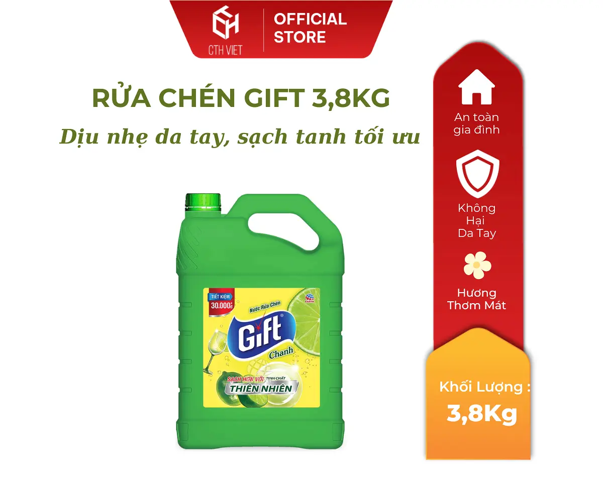 Nước Rửa chén Gift 3,8kg