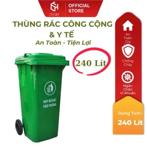 Thúng rác công cộng, y tế 240l