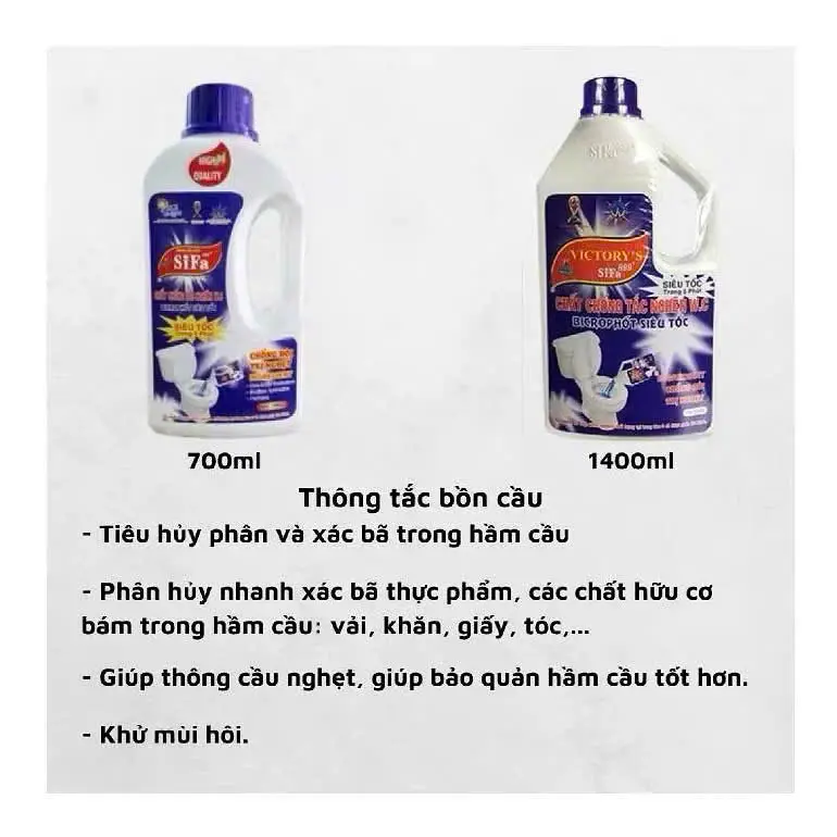 Nước Thông tắc bồn cầu/cống chống hôi và diệt khuẩn, trị nghẹt bảo vệ đường ống 1400gr - Ảnh 4