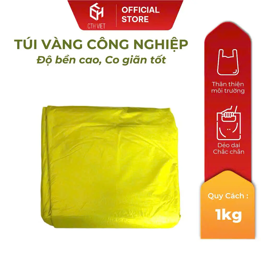 [1Kg] Túi Màu Vàng Công Nghiệp Hàng Đẹp Cỡ Lớn Từ CTH VIỆT 120l, 240l dùng cho Gia Đình, Công Ty, Bệnh Viện..