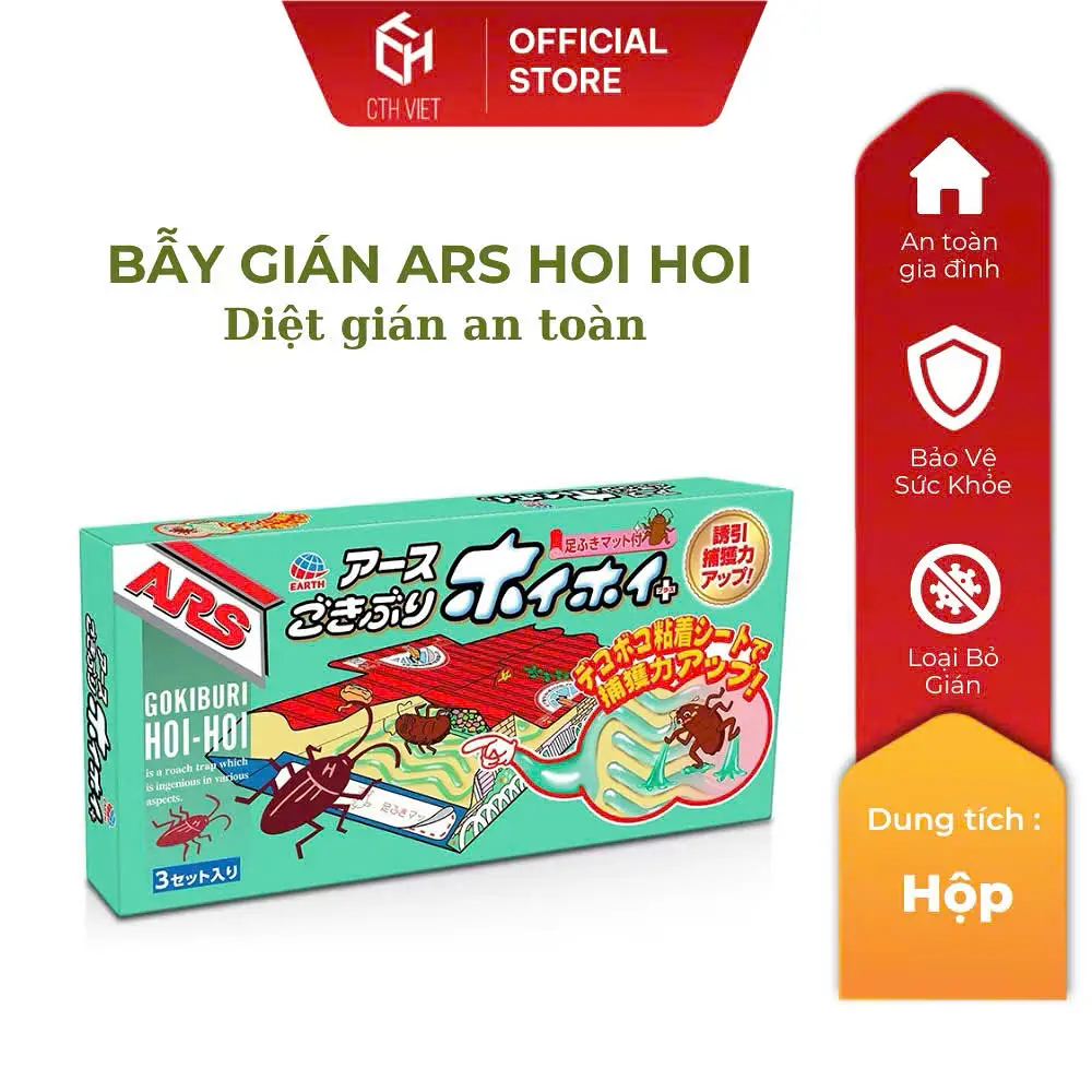 [1 Hộp] Bẫy gián ARS Hoi Hoi - diệt gián an toàn, cực hiệu quả